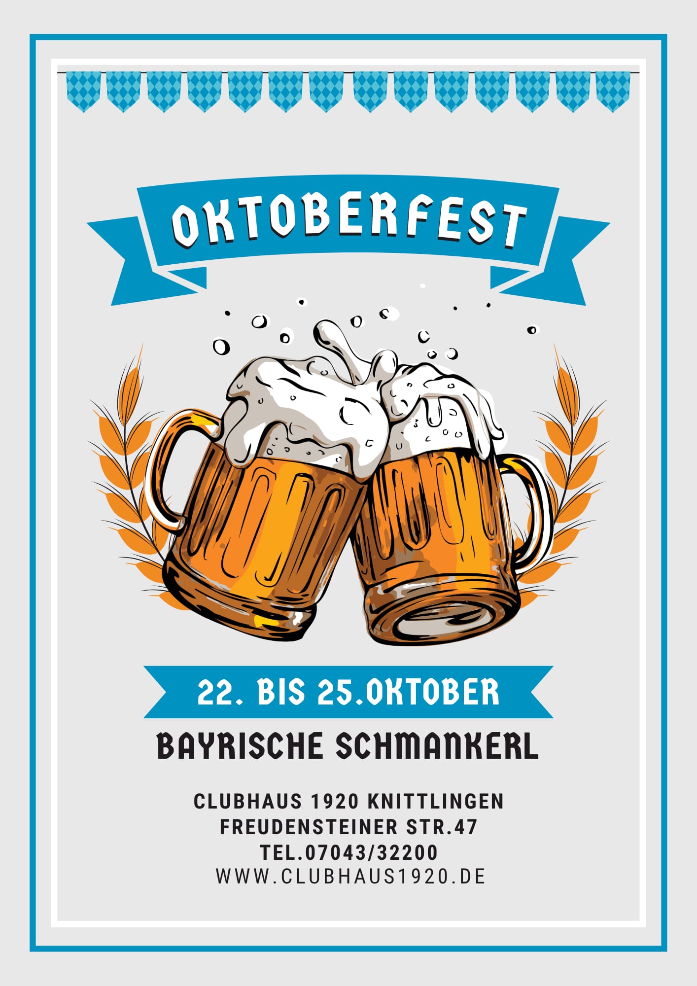 Oktoberfest im Clubhaus 1920 Knittlingen vom 22. bis 25. Oktober – Bayrische Schmankerl